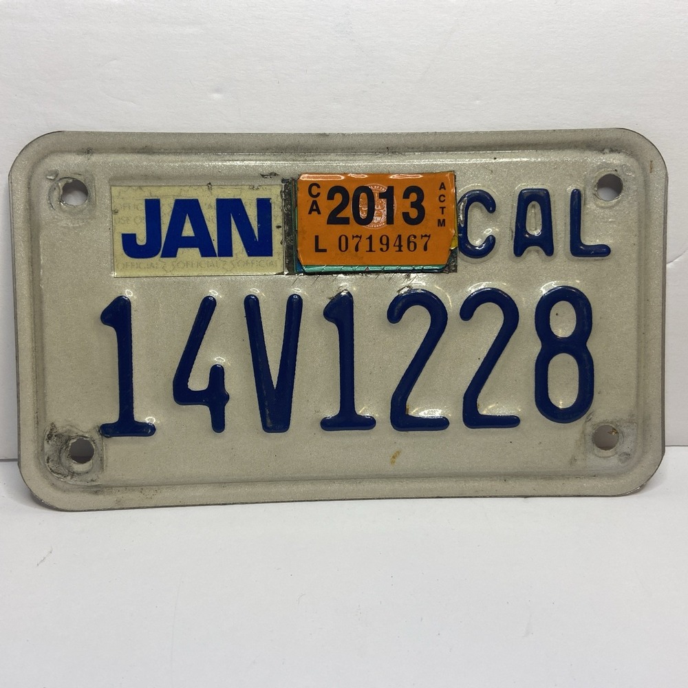 California Motorcycle License Plates 2013 Issued Year